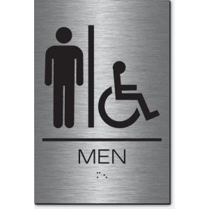 Men Restroom Sign-Steel/Black 1 Unit 